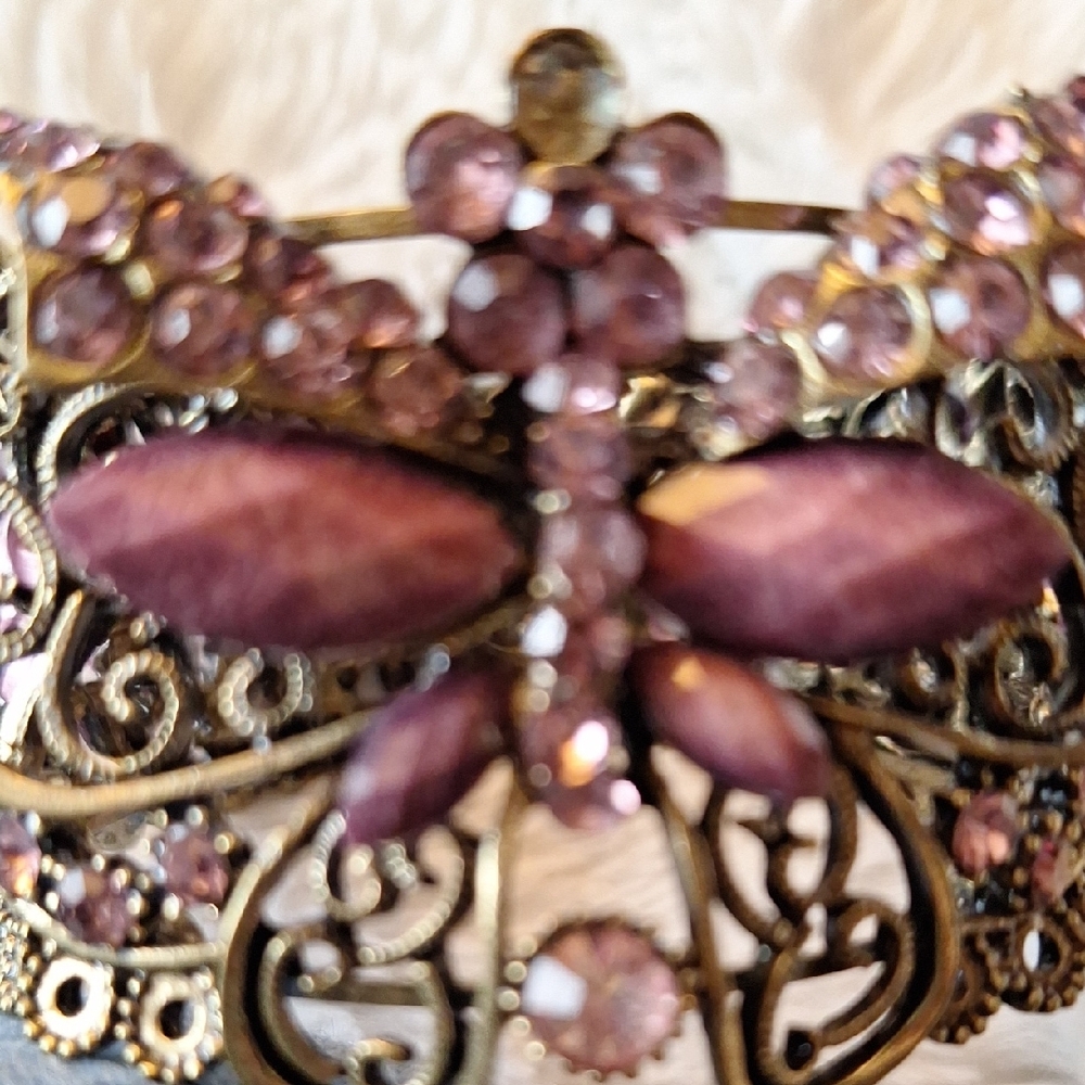 Elegant Purple Butterfly Vintage Braclet - Picture 2 of 2